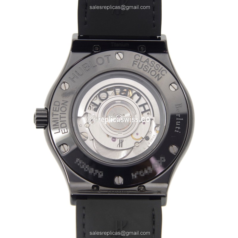 Hublot Classic Fusion Replica - Automatic - Ceramics Case - Black Dial - Rubber Strap - View 3