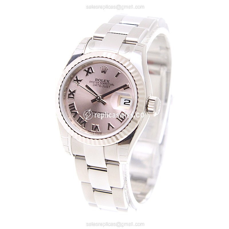 Rolex Datejust Replica - Automatic - Pink Gold - Steel Case - Silver Dial - View 3