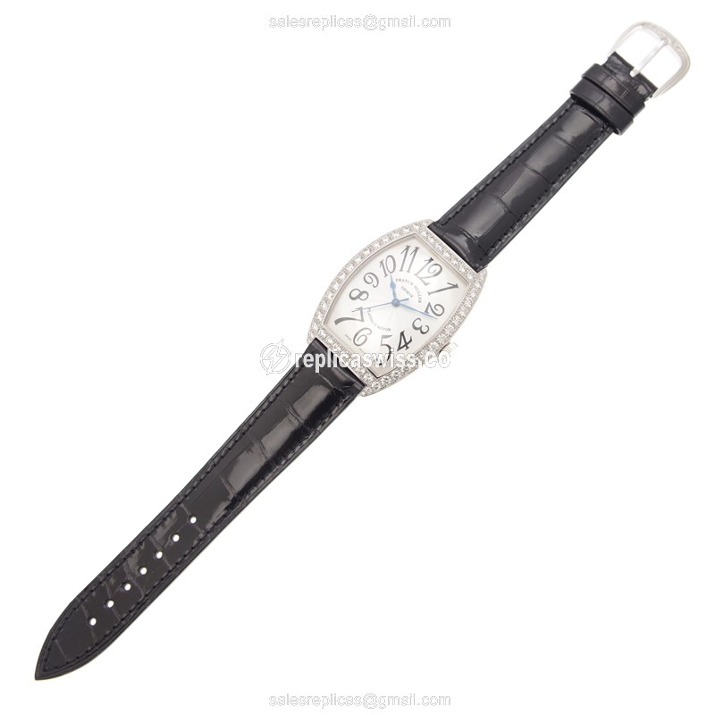 Franck Muller 6850 SC DP CINTREE Curvex Replica - Automatic - 18kt White Gold - Diamond Dial - View 2