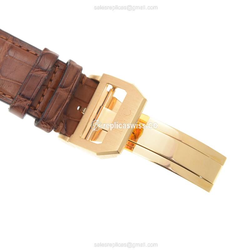 IWC Portuguese IW502213 - Manual Wind - 18kt Rose Gold - White Dial - Brown Alligator Strap - View 4