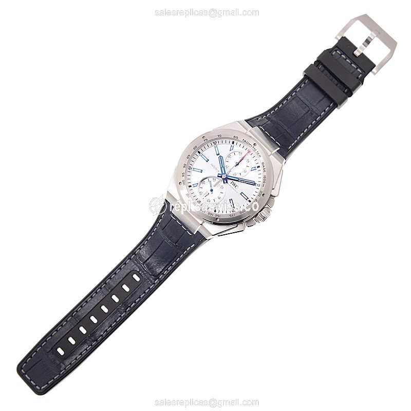 IWC Ingenieur Automatic - Stainless Steel - White Dial - Blue Rubber Strap - View 2