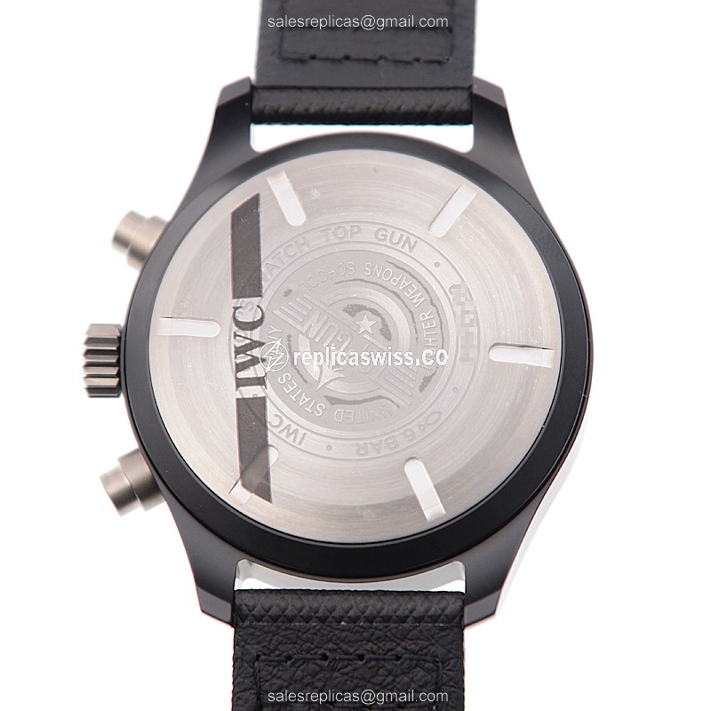 Rolex IW389001 Replica - Automatic - Ceramic - Black Dial - Cowhide Black Strap - View 3