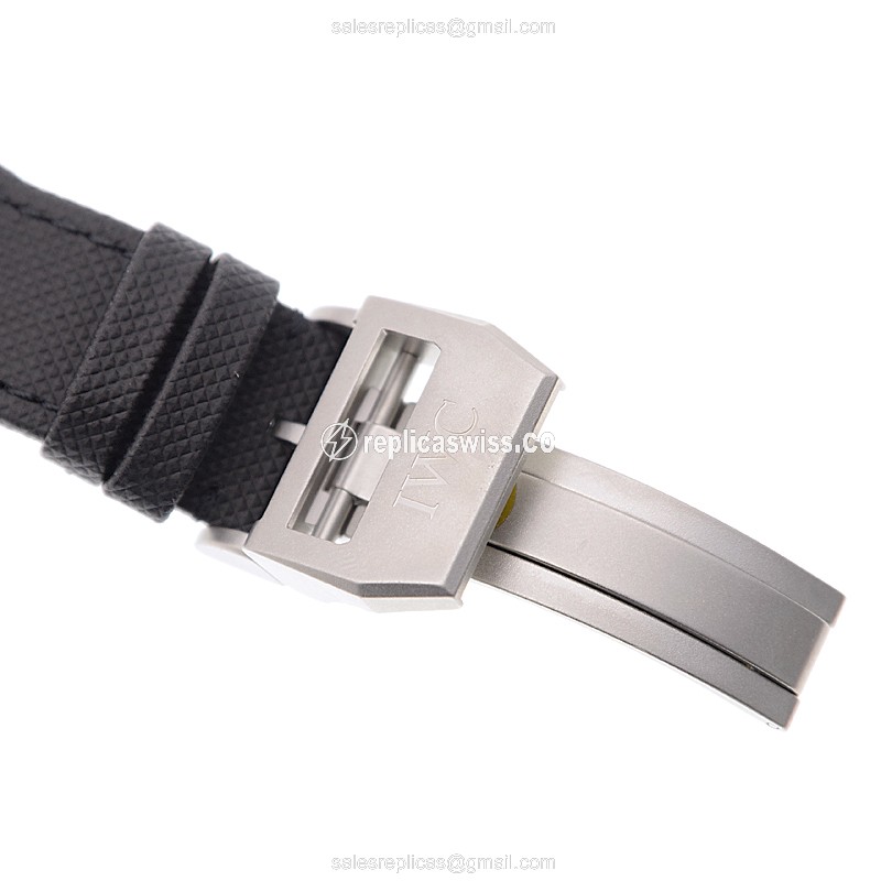 Rolex IW389001 Replica - Automatic - Ceramic - Black Dial - Cowhide Black Strap - View 4