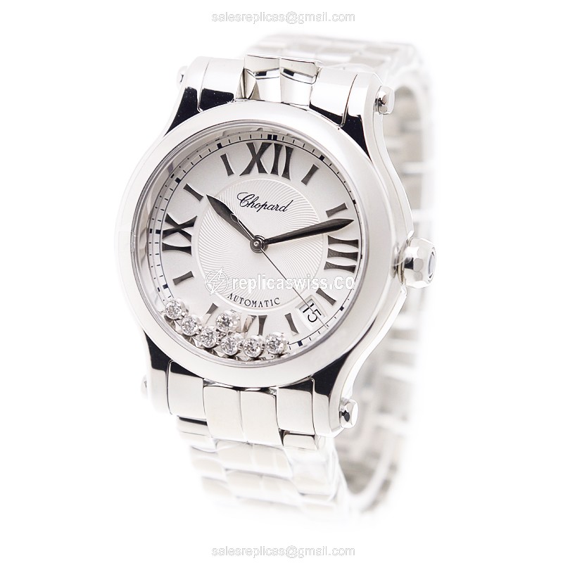 Chopard Happy Sport Replica - Automatic - Steel Case - Silver Dial - Steel Band - View 3