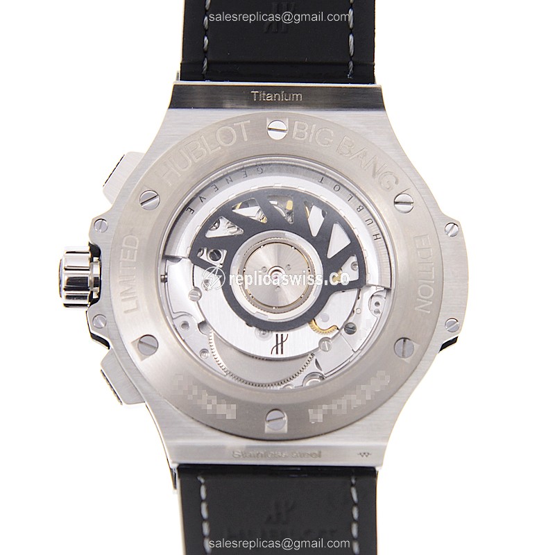 Hublot Big Bang Replica - Automatic - Blue Dial - Jeans Strap - Diamond Case - View 3