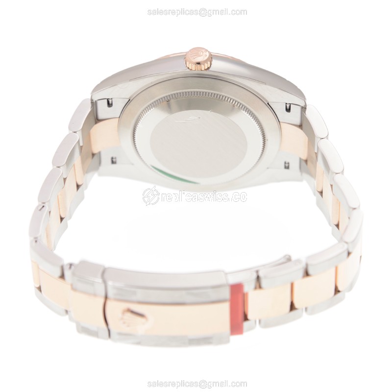 Rolex DATEJUST Replica - 18kt Rose Gold & Steel - Automatic - Brown Dial - View 4