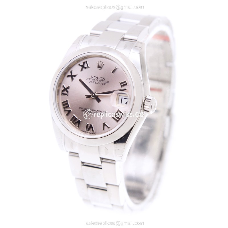 Rolex Datejust Replica - Automatic, Pink Dial on Silver Steel - View 3