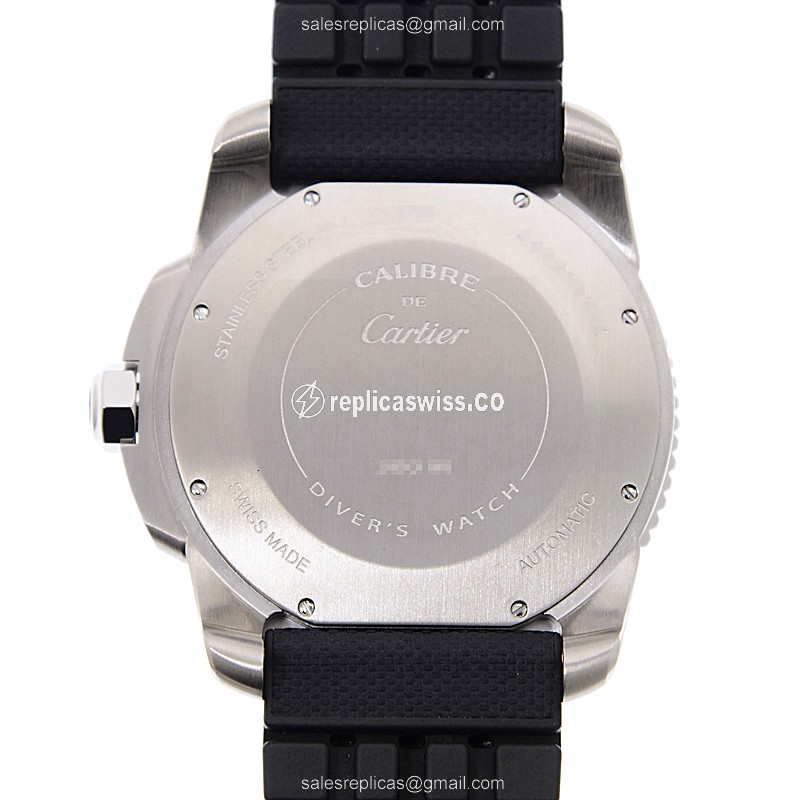 Cartier WSCA0010 Replica - Automatic - Steel Case - Blue Dial - Rubber Strap - View 3