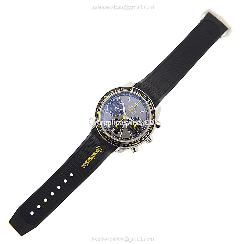 Omega Speedmaster Replica - Automatic - Stainless Steel - Black Dial - Rubber Strap - View 2