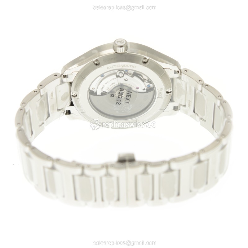 Piaget Polo Automatic - Steel Case - Dark Grey - Silver Steel - Clasp - View 4