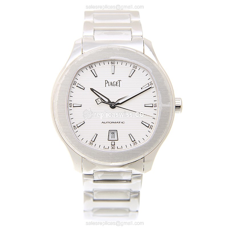 Piaget POLO Replica - Automatic - Silver Steel - Sapphire Crystal - Silver Clasp - View 2