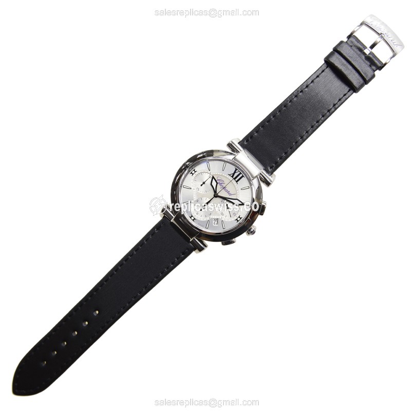 Chopard Imperiale Automatic - Stainless Steel Case - Silver Dial - Black Buckle Strap - View 2