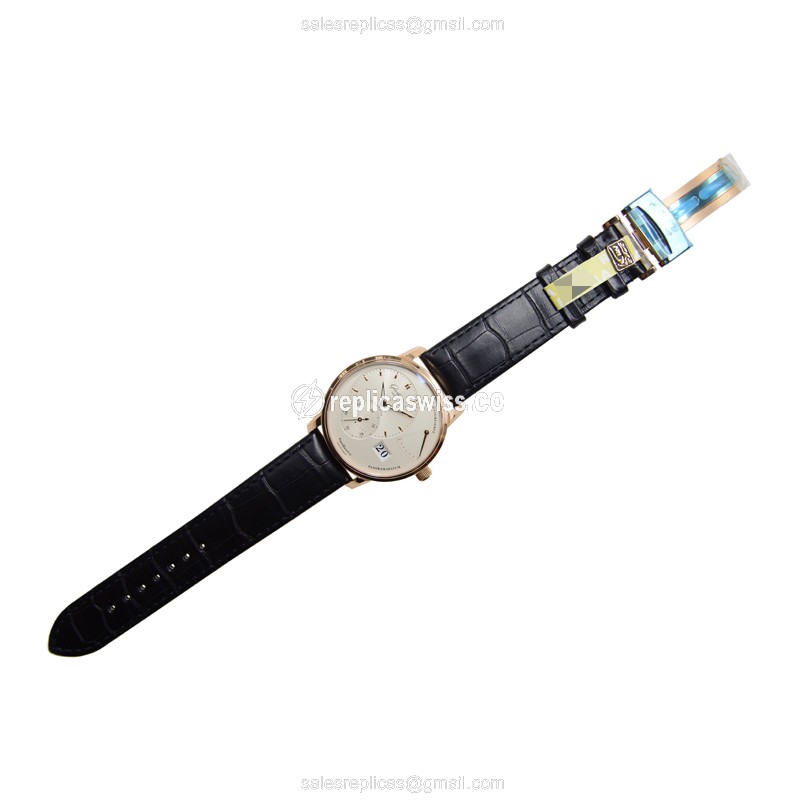 Glashutte 1-65-01-25-15-04 PANO Manual - 18kt Rose Gold Case - Silver Dial - Black Alligator Strap - View 2