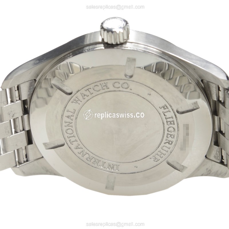 IWC PILOTS Replica - Automatic - Stainless Steel - Black Dial - Silver Steel Strap - View 4
