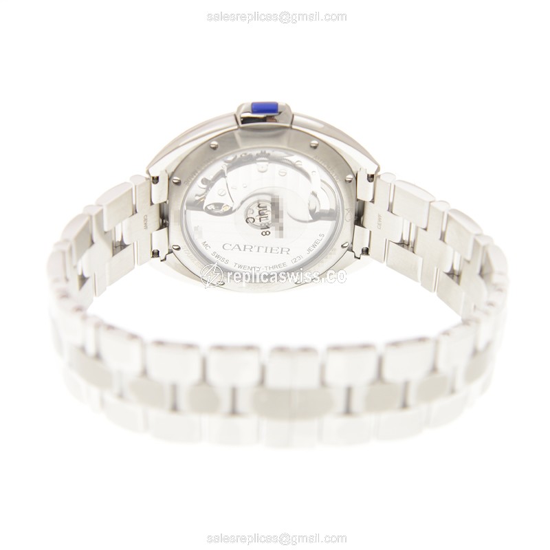 Cartier WSCL0006 Replica - Automatic - Stainless Steel - White Dial - Silver Strap - View 4