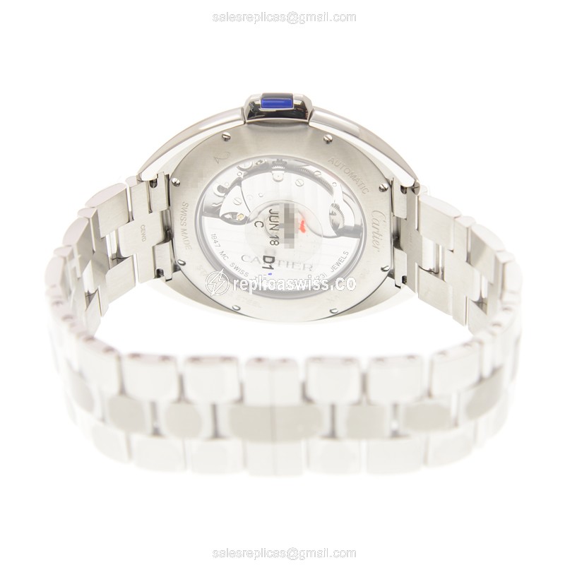 Cartier WSCL0007 CLe De Cartier - Automatic - Steel Case - White Dial - Silver Steel Strap - View 4