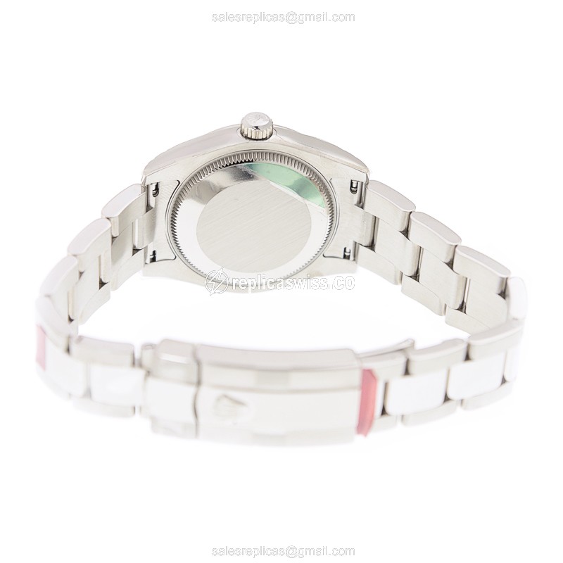 Rolex Lady Datejust Replica | Automatic | 18kt White Gold | Pink Dial | Steel Clasp - View 4