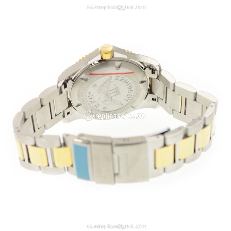 Longines CONQUEST Replica - Automatic - Gold-Plated Case - Black Dial, Gold PVD Strap - View 4