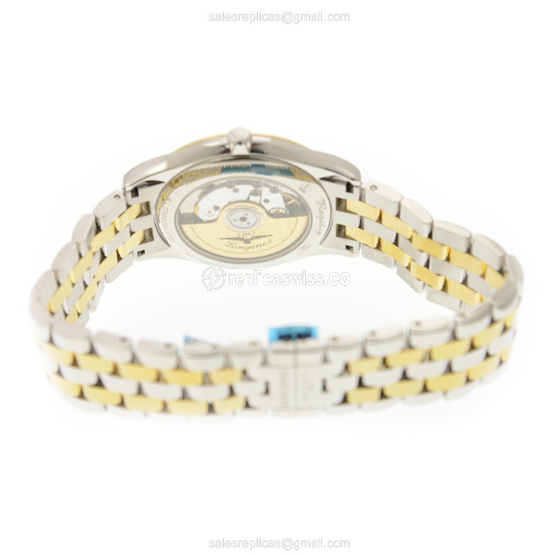 Longines L4.874.3.22.7 Flagship Replica - Automatic - Gold-Plated on Steel - White Dial, Gold Clasp & Gold Strap - View 4