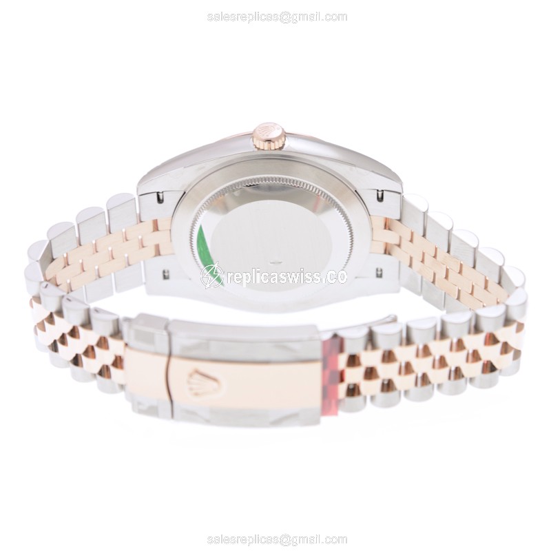Rolex DATEJUST Replica: 18kt Rose & Steel - Automatic - Pink Dial - View 4
