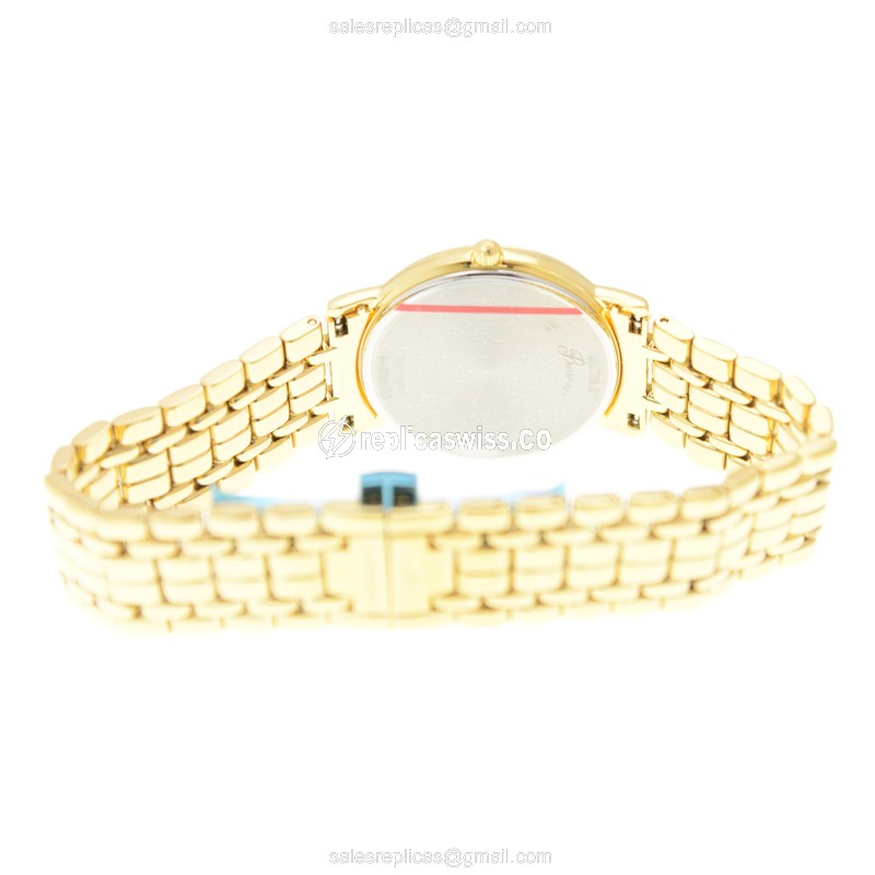Longines Presence Quartz Gold-Plated - White Dial - Steel Case - Gold Strap - Clasp - View 4