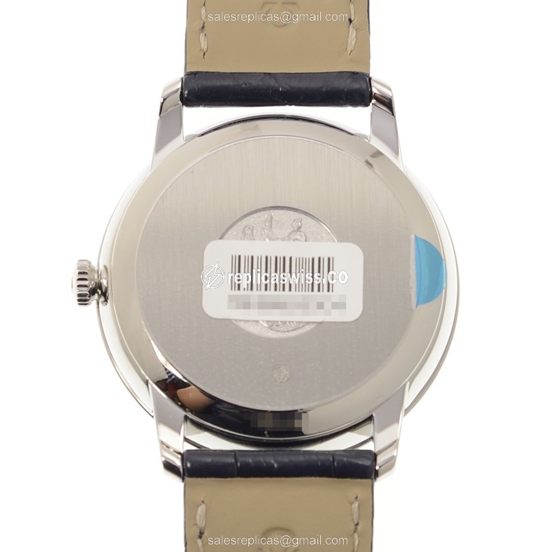 Omega DE VILLE Replica - Automatic - Silver Dial on Blue Alligator Strap - View 3