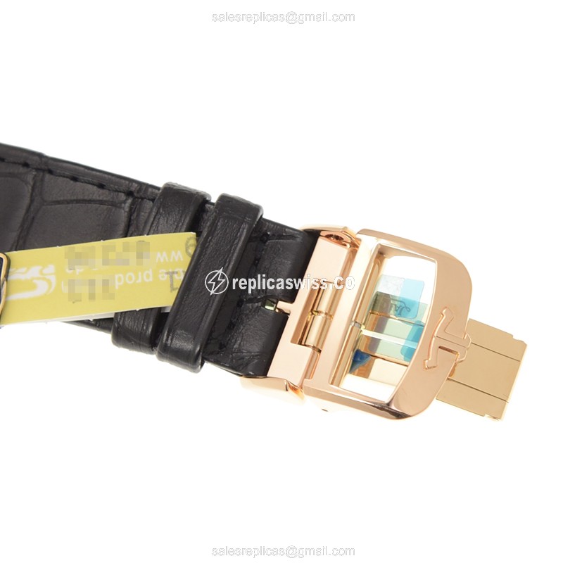 Jaeger-Lecoultre Q3832420 Replica - Automatic 18kt Rose Gold Case - White Dial - Alligator Black Strap - View 4