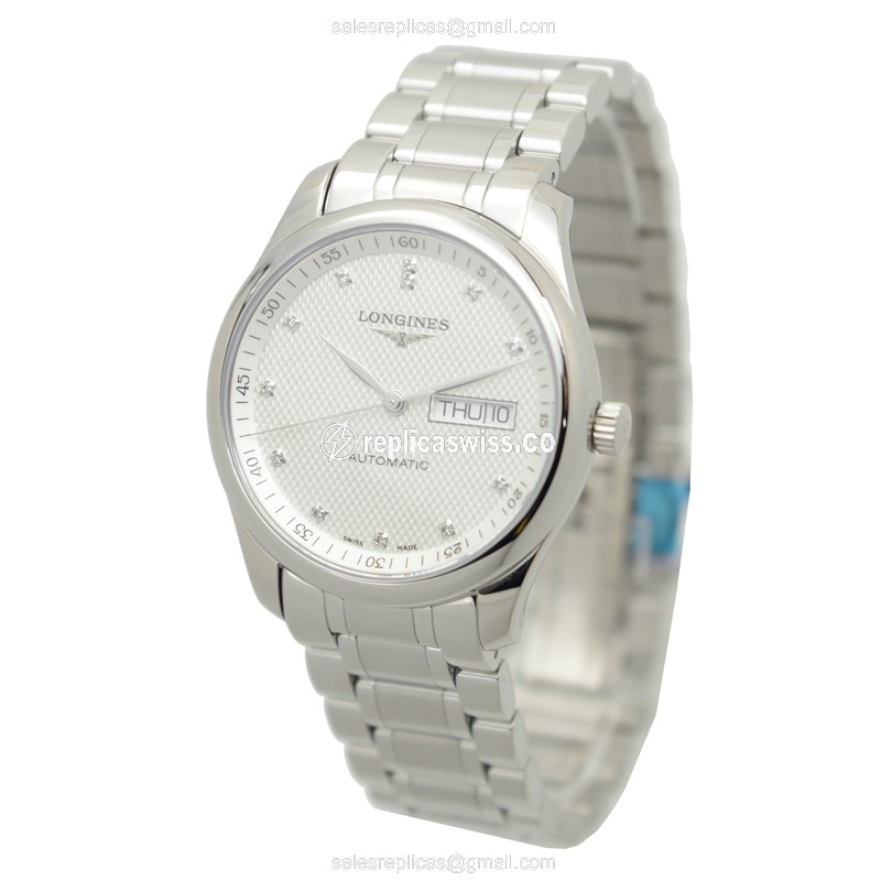 Longines L2.755.4.77.6 Replica - Automatic - Steel Case - Silver Dial, Steel Strap - View 3