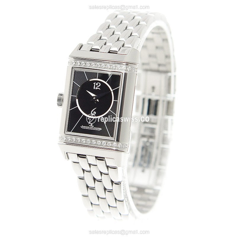 Jaeger-Lecoultre Q2668130 REVERSO - Automatic - Steel Case - Black Dial - Silver Steel Strap - View 3