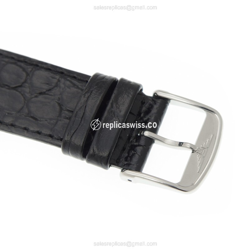 Longines Lyre Replica - Automatic - Steel Case - White Dial, Black Alligator Strap - View 4