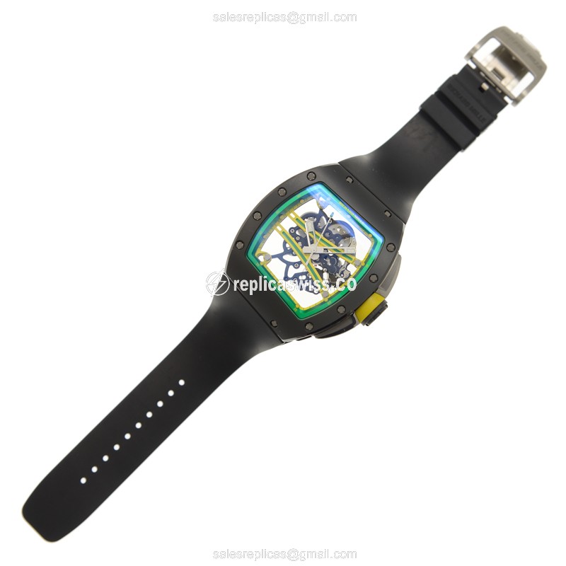 Richard Mille RM61-01 Replica - Automatic - Ceramic Case - Skull Dial - Black Rubber Strap - View 2