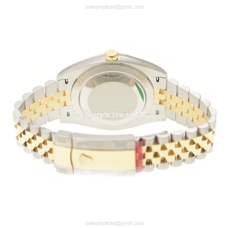 Rolex DATEJUST Replica - Automatic - 18kt Gold & Steel - White Dial - View 4