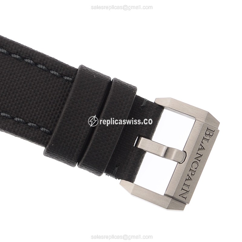 Blancpain 5000-1110-B52A FIFTY FATHOMS Automatic - Gray Dial - Steel Case - Canvas Black Strap - View 4