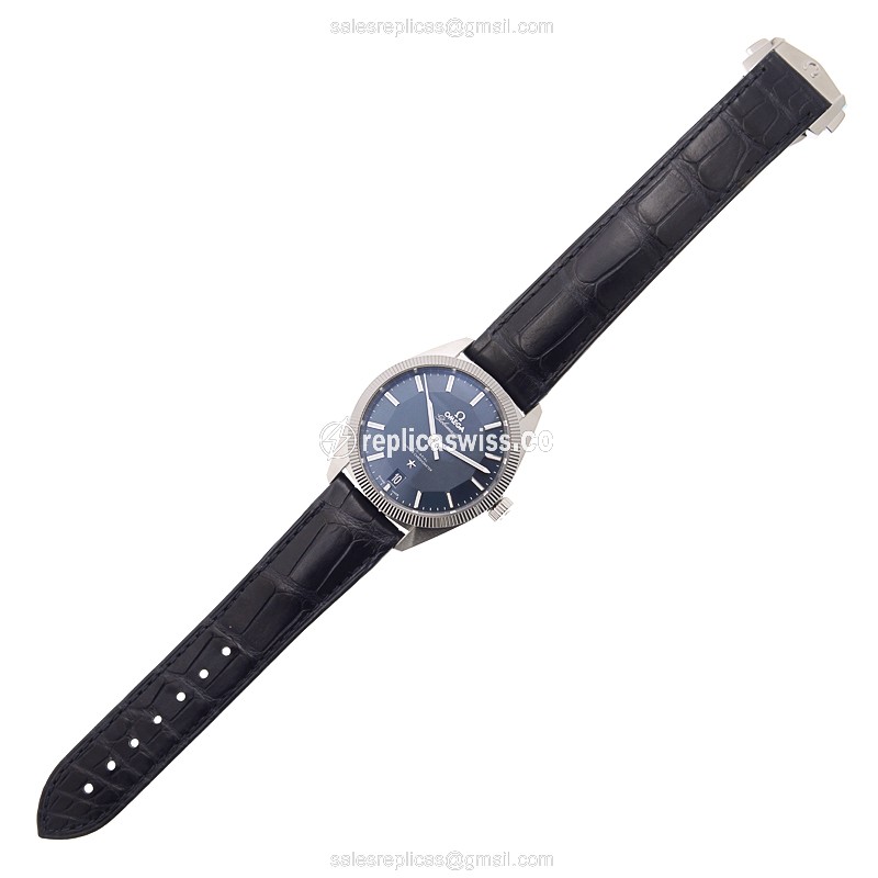 Omega Constellation Replica - Automatic - Blue Steel Case - Sapphire Crystal - Blue Alligator Strap - View 2