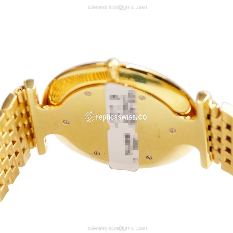 Longines LA GRANDE Quartz - PVD Gold Case - White Dial - Gold Strap - Sapphire Crystal - View 4