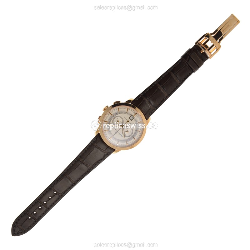 Girard Perregaux 1966 Replica - Manual Wind - 18kt Rose Gold - White Dial - Brown Alligator Strap - View 2