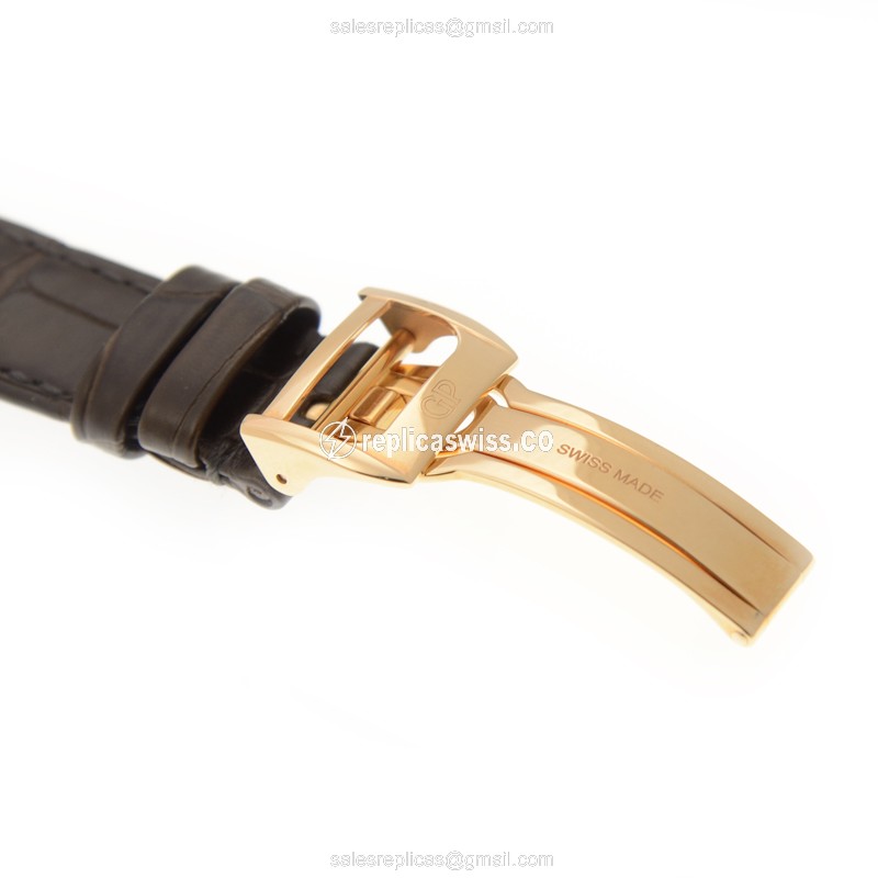 Girard Perregaux 1966 Replica - Manual Wind - 18kt Rose Gold - White Dial - Brown Alligator Strap - View 4
