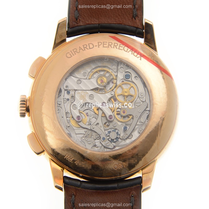 Girard Perregaux 1966 Replica - Manual Wind - 18kt Rose Gold - Gray Dial - Black Alligator Strap - View 3
