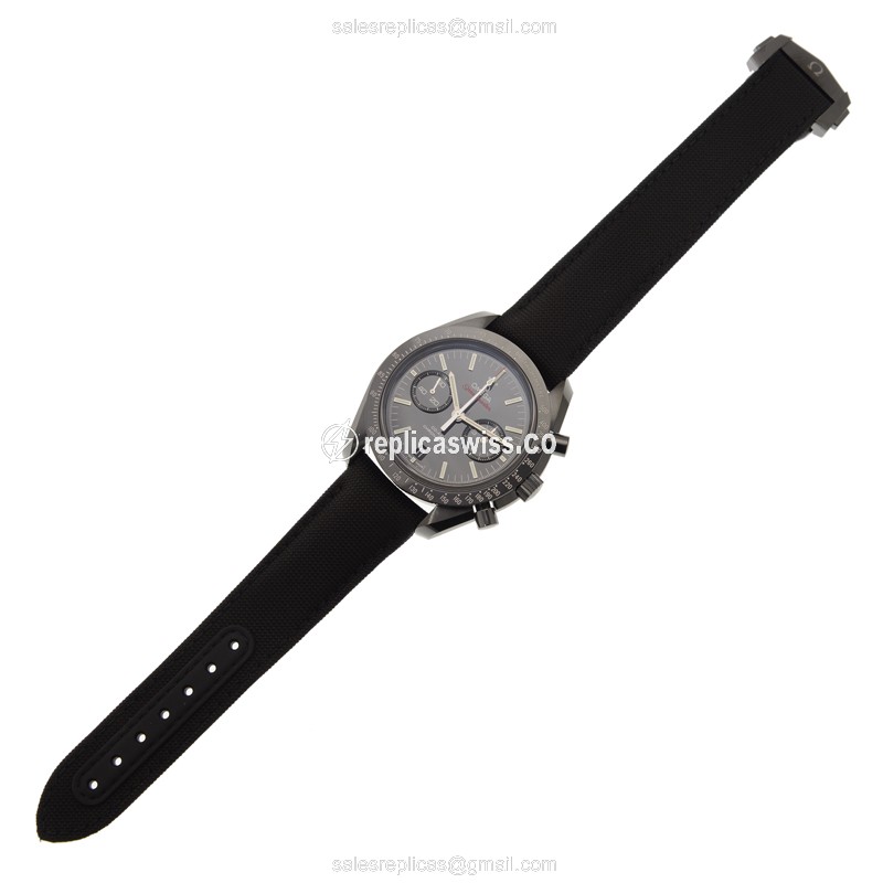 Omega Speedmaster Replica - Automatic - Ceramic Case - Black Dial - Black Nylon Strap - View 2
