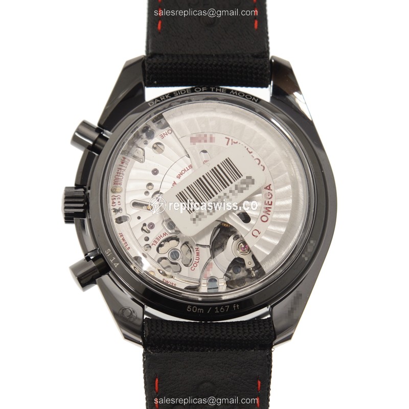 Omega Speedmaster Replica - Automatic - Ceramic Case - Black Dial - Black Nylon Strap - View 3