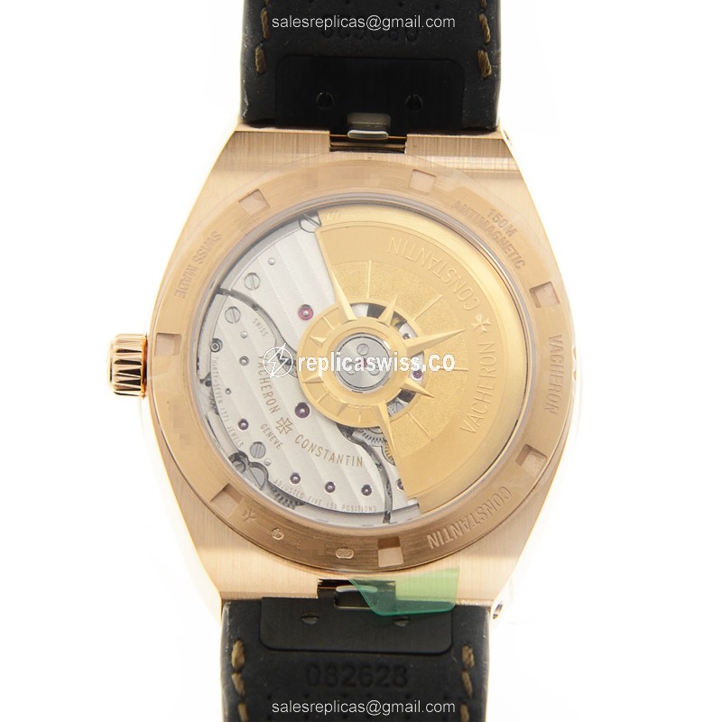 Vacheron Constantin 4500V/000R-B127 Replica - Automatic - Rose Gold - Silver Dial - Brown Alligator Strap - View 3