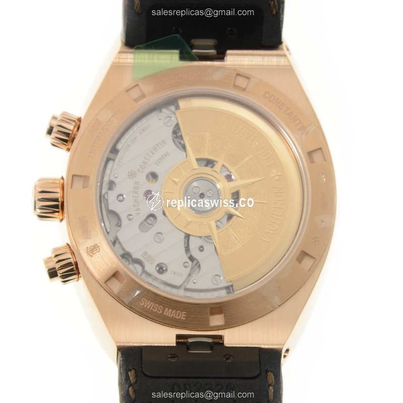 Vacheron Constantin Replica Overseas - Automatic - 18kt Rose Gold - White Dial - Brown Alligator Strap - View 3