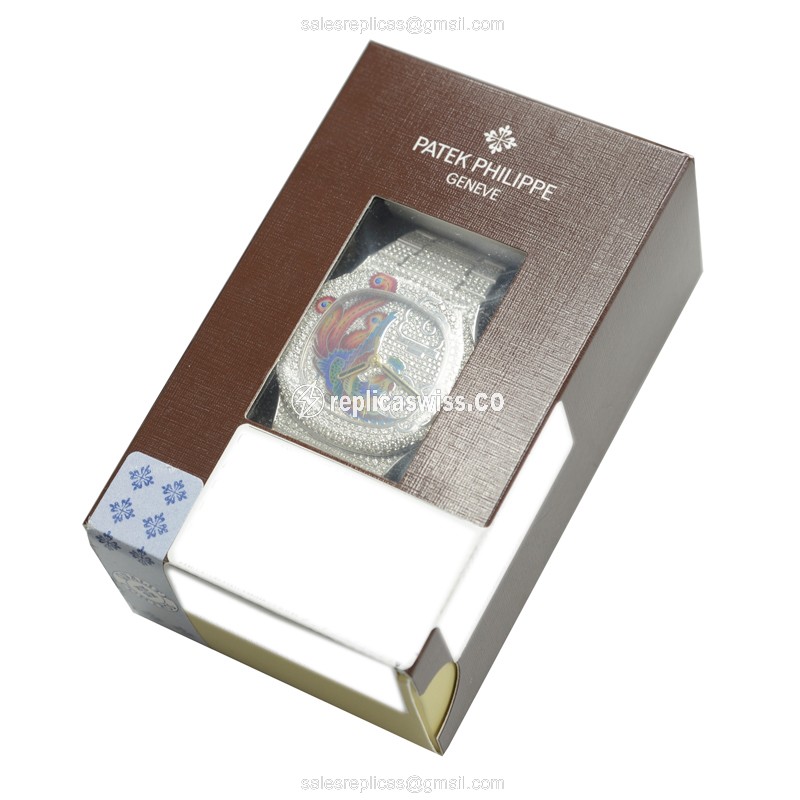 Patek Philippe 5720-2G-001 Replica - Automatic - 18kt White Gold - Diamond Bezel - Silver Dial - View 2