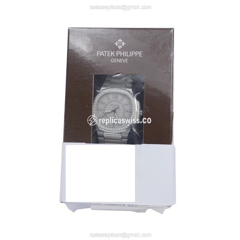 Patek Philippe 7008/1A-011 Replica - Automatic - Diamond-Trimmed Silver Dial - Steel Clasp - View 2