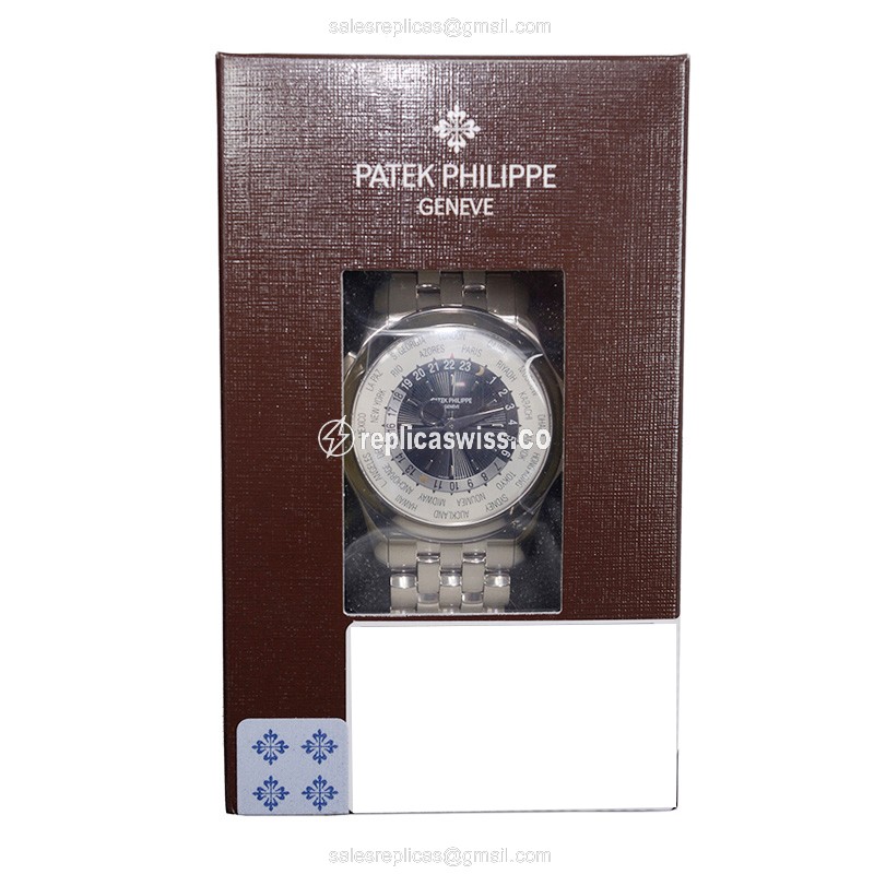 Patek Philippe 5130-1G-011 Replica - Auto - 18kt Gold - White Dial - Silver Clasp - View 2