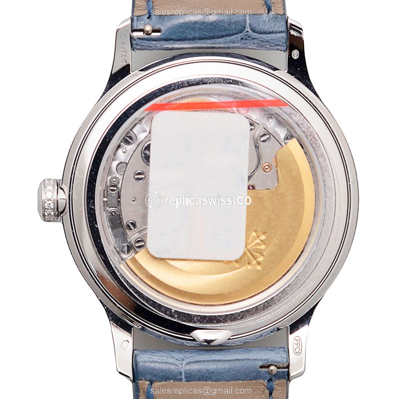 Patek Philippe 4947G-001 Replica - Automatic - White Gold - Blue Dial - Diamond - Buckle Clasp - View 3