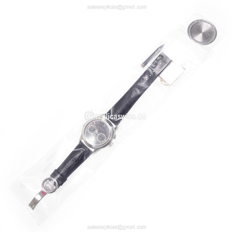 Patek Philippe 5208P-001 Grand Complications - Automatic - Platinum Case - Gray Dial - Black Alligator Strap - View 2