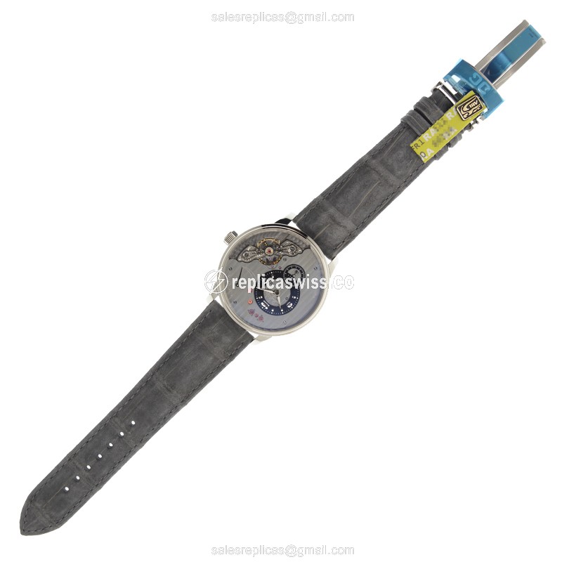 Glashutte PANO Manual Wind - Stainless Steel Case - Black Dial - Alligator Black Strap - View 2