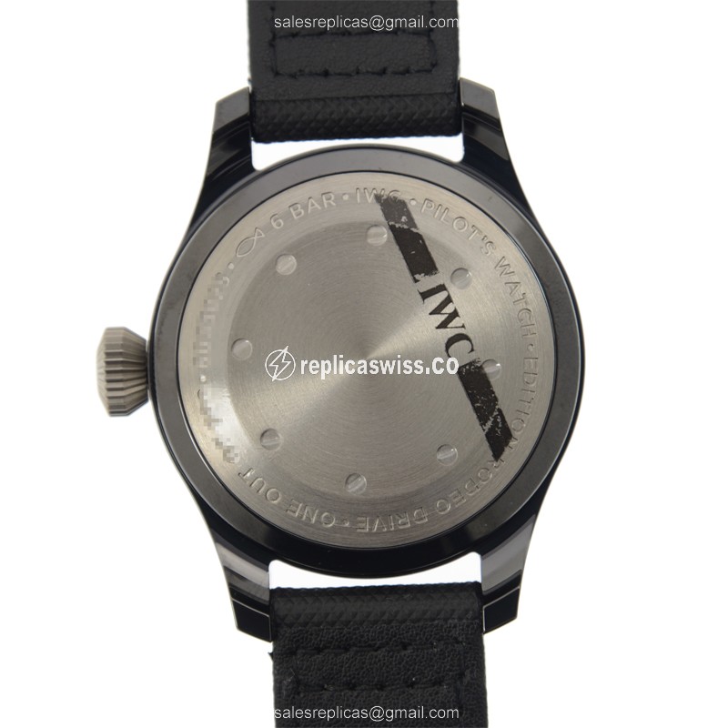 IWC IW502003 PILOTS Replica - Automatic - Ceramics Blue - Black Cowhide Strap - View 3