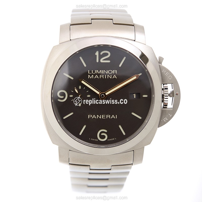 Panerai Luminor Replica - Automatic - Titanium - Black Dial - View 2